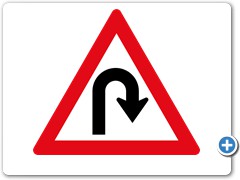 Gentle Curve (Right) road sign (W202)